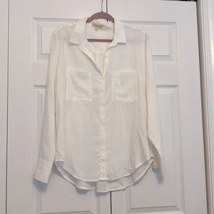 Cloth & Stone white long sleeve button down shirt size large